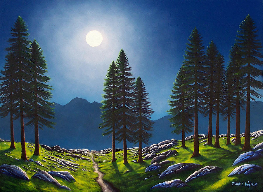 Mountain Painting - Mountain Moonglow by Frank Wilson