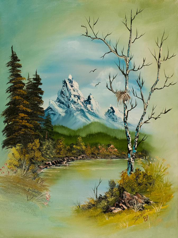Lonely Peaks  Painting by Chris Steele