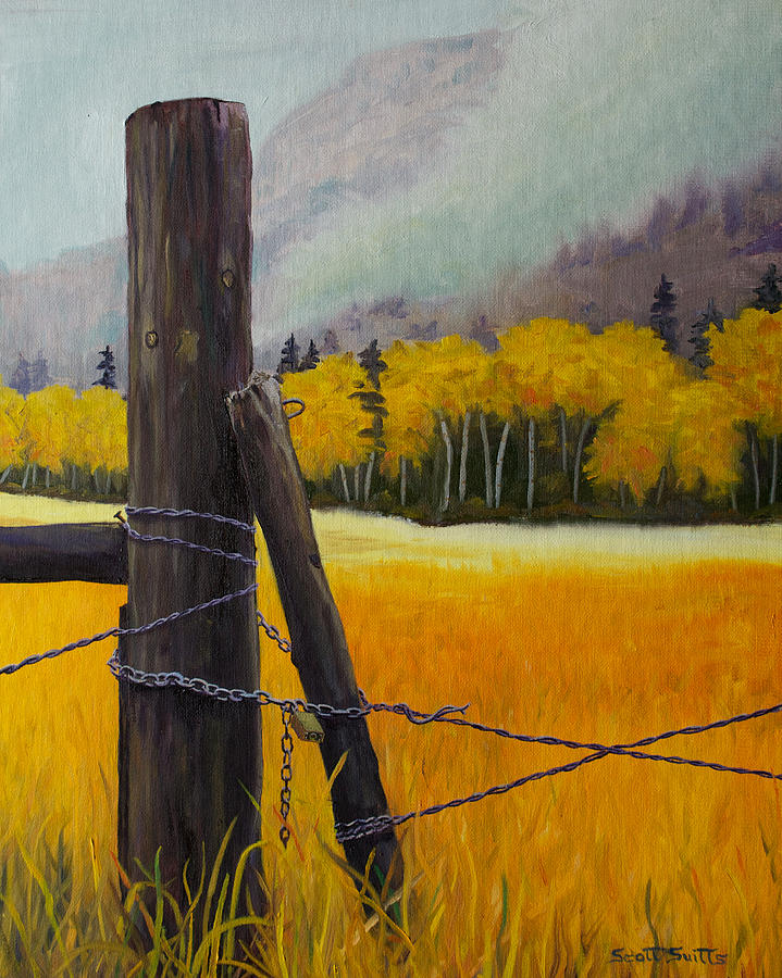 Aspens Painting - Mountain Pasture by Scott Suitts