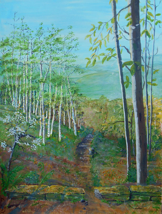 Mountain Path Painting by Christine Lathrop