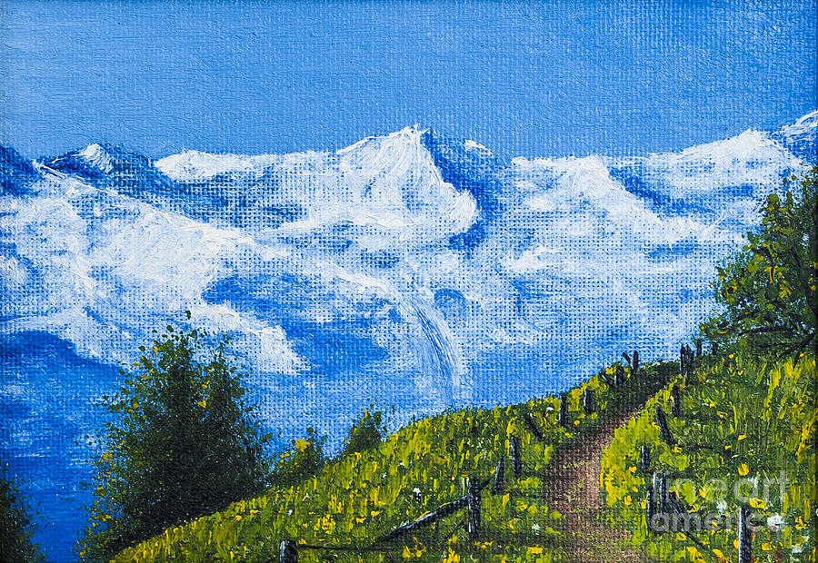 Brush Painting - Mountain path by Svetlana Sewell