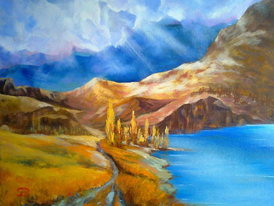 Mountain pathway Painting by George Budai