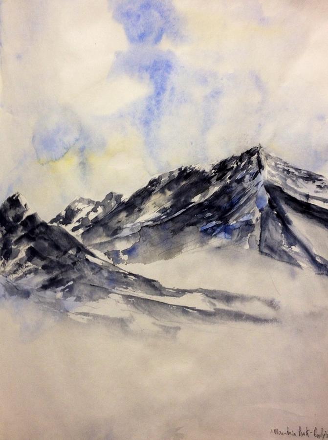 Mountain Peak Above the Clouds Painting by Desmond Raymond