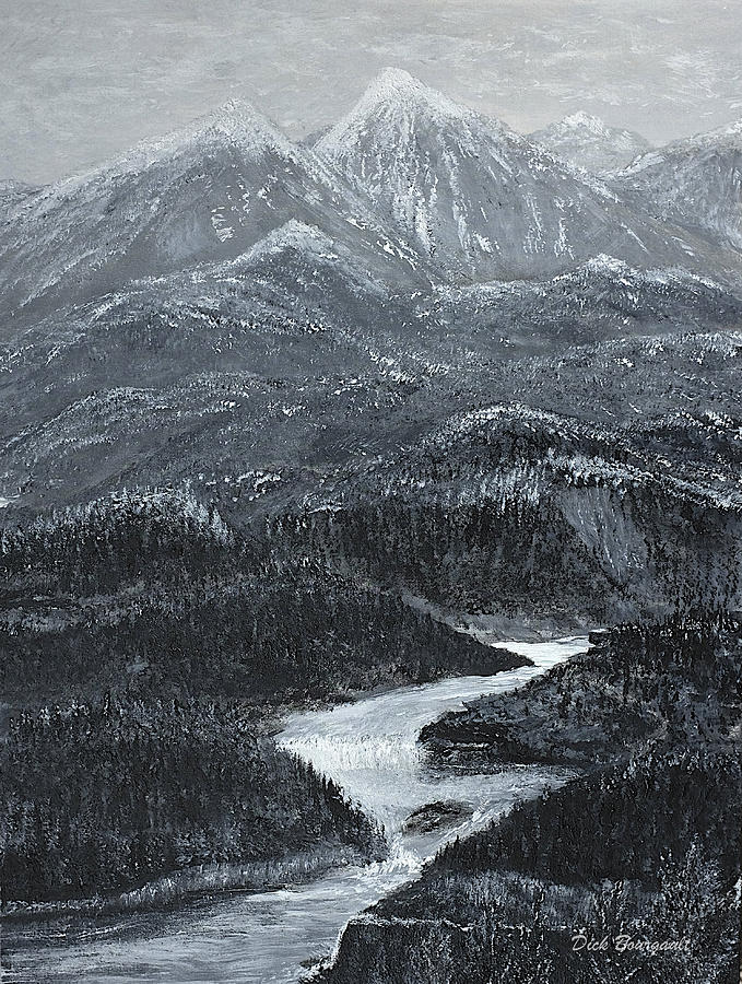 Mountain Perspective 2 Painting by Dick Bourgault