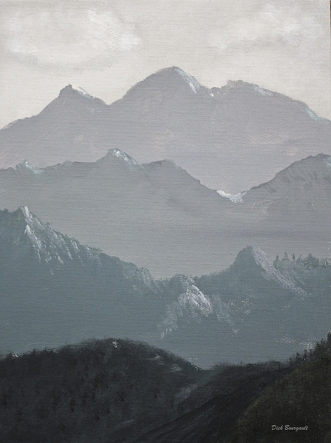 Mountain Perspective Painting by Dick Bourgault