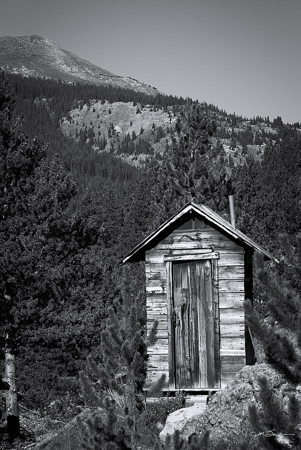 Black And White Photograph - Mountain Privy BW by Julie Magers Soulen