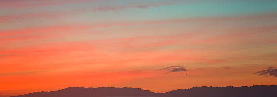 Mountain Range At Dusk, Santa Monica Photograph by Panoramic Images