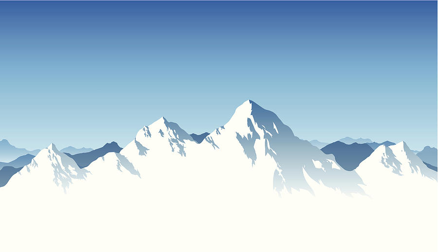 Mountain Range Background Drawing by Filo