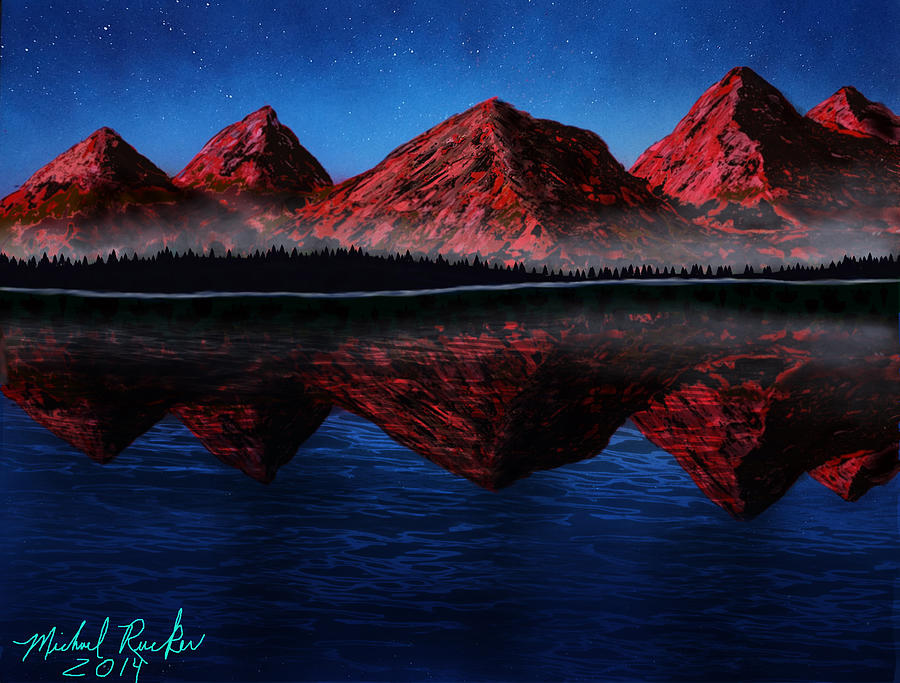 Mountain Range Painting by Michael Rucker
