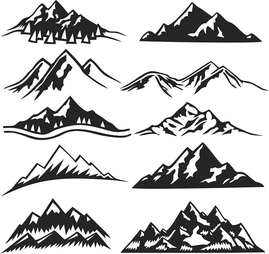 Mountain Ranges Drawing by Filo