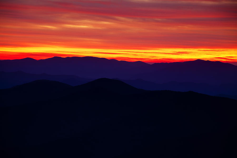 Mountain Photograph - Mountain Ridges after Sunset by Andrew Soundarajan