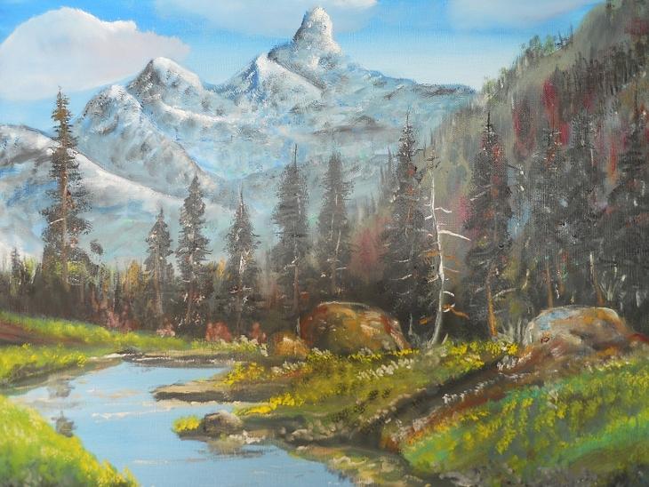 Mountain River Painting by Treavor Pence | Fine Art America