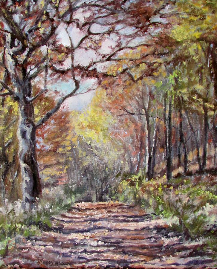 Mountain Road- Sugar Run Mountain in Autumn Painting by Bonnie Mason