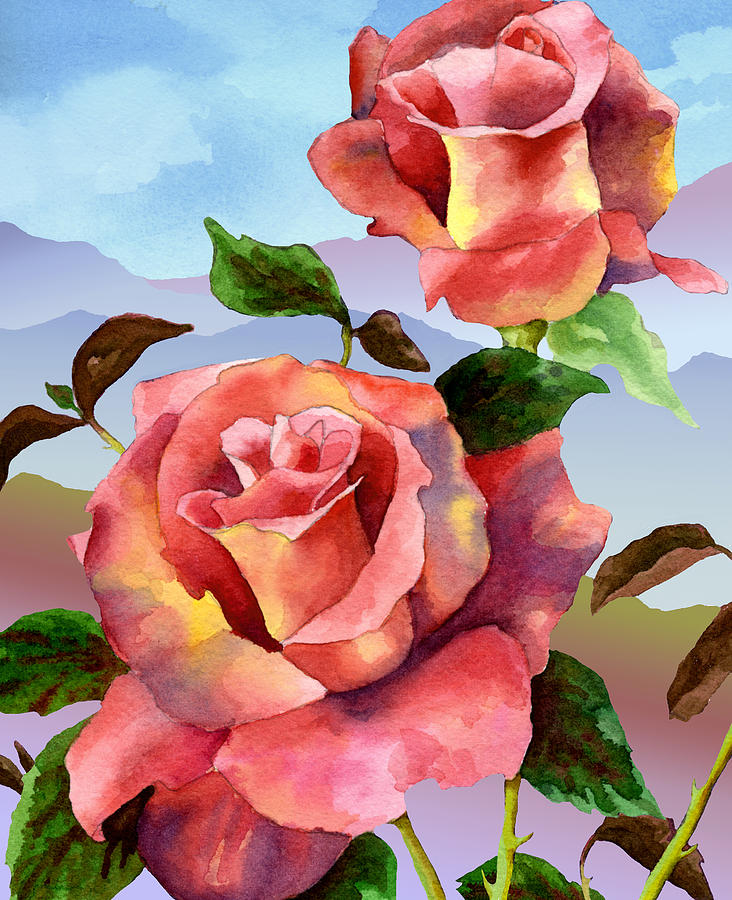 Mountain Roses Painting by Anne Gifford