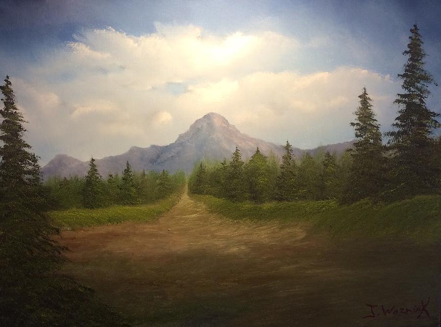 Mountain run road  Painting by Justin Wozniak