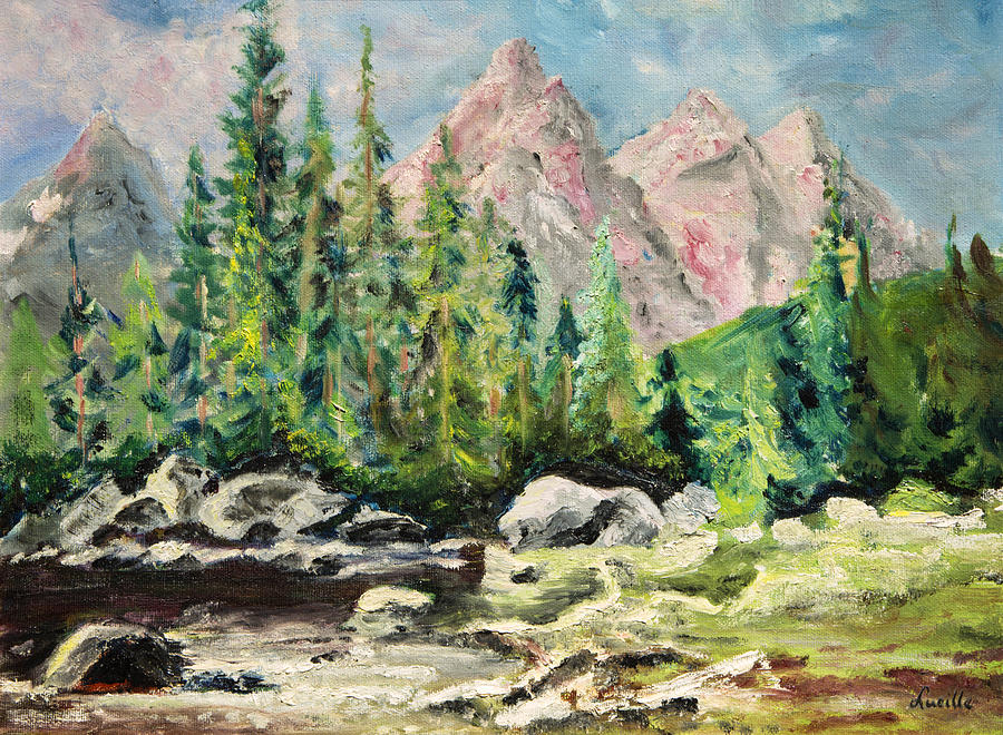 Mountain Scene Painting by Lucille  Valentino