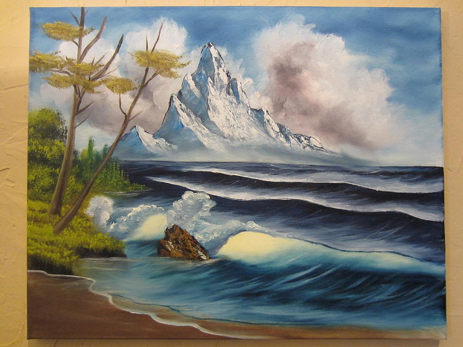 mountain sea painting