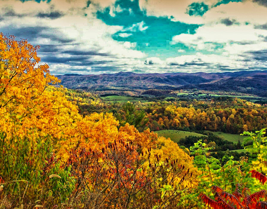 Fall Season Photograph - Mountain Side by M Three Photos