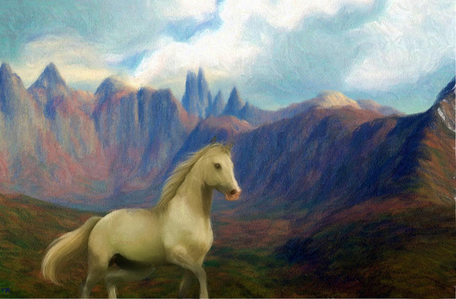 Mountain Stallion Painting by Tyler Robbins