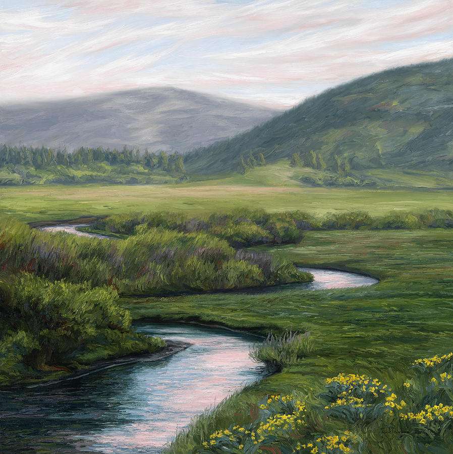Mountain Stream 1 Painting by Lucie Bilodeau