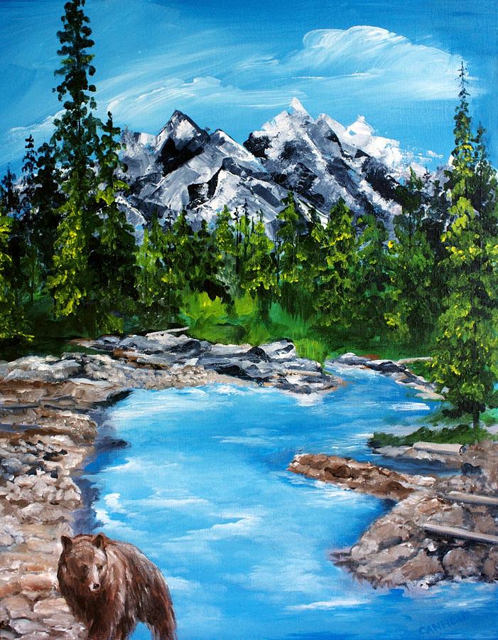 Mountain stream  Painting by Ellen Canfield