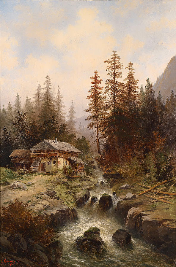 Fall Painting - Mountain Stream by Mountain Dreams