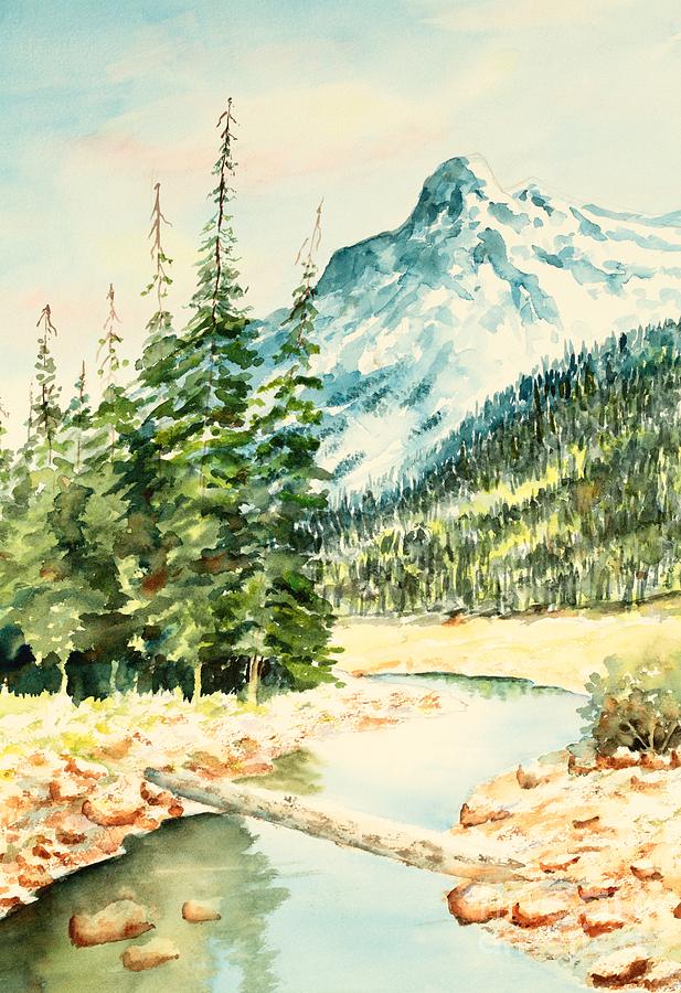 Mountain Stream Painting by Pattie Calfy