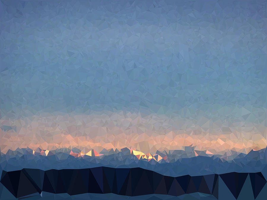 Abstract Digital Art - Mountain Sunlight by Matthias Hennig