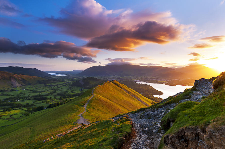 Mountain sunrise. Lake District National park. UK. Photograph by John Finney Photography