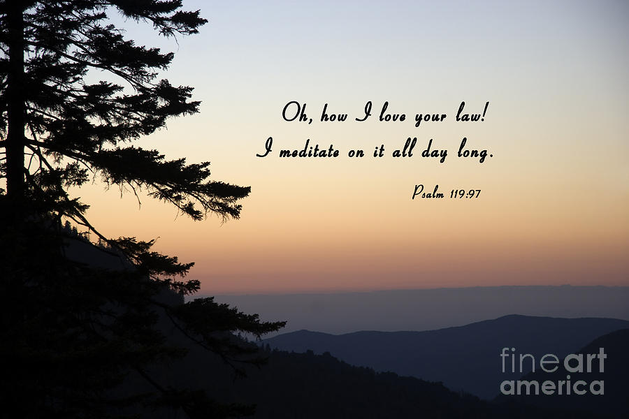 Mountain Sunset with Scripture Photograph by Jill Lang