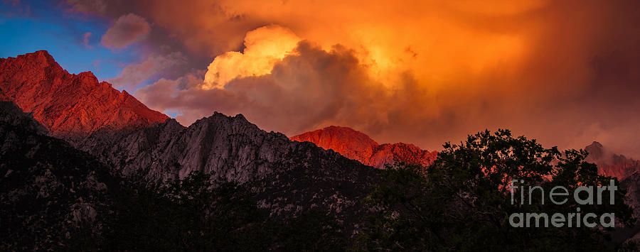 Mountain Top Sunrise With Orange Dramatic Storm Clouds Photograph by ...