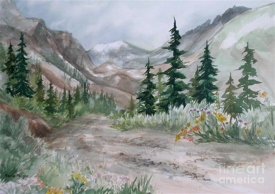 Mountain Trail Painting by Genie Morgan