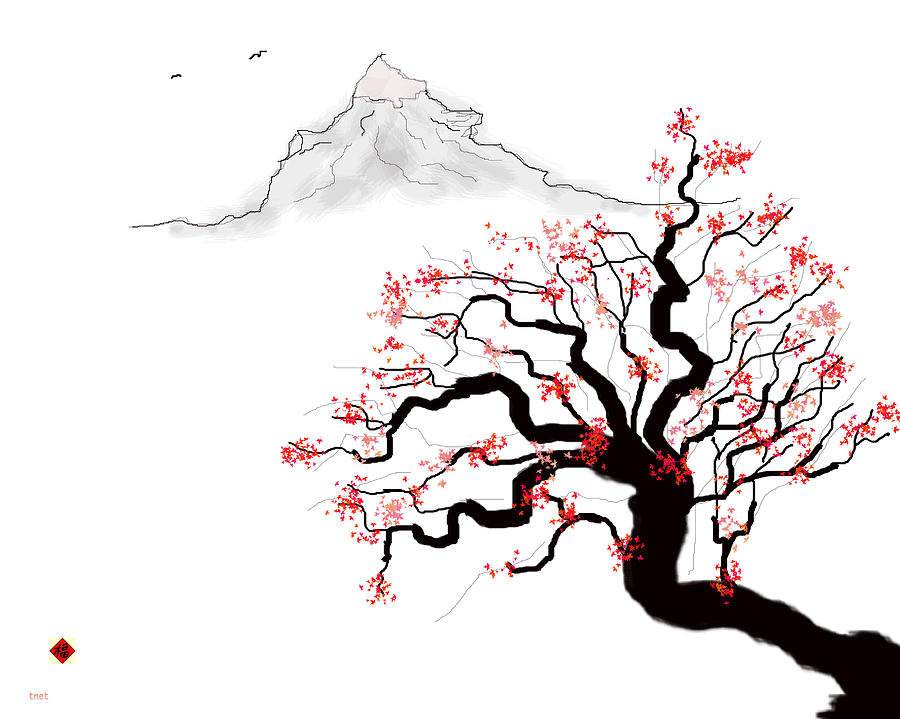 Tree Digital Art - Mountain Tree by Tom Nettles
