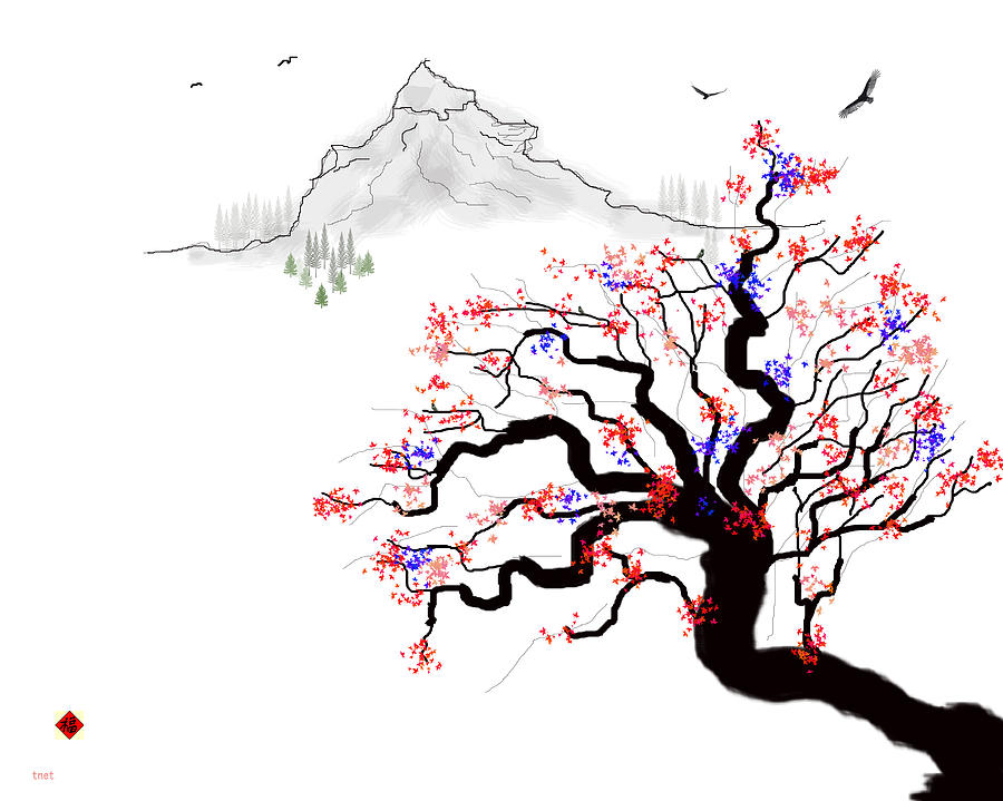 Mountain Tree2 Digital Art