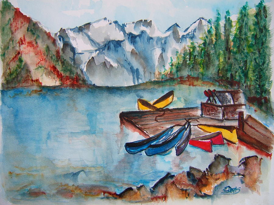 Mountain Vacation Painting by Elaine Duras