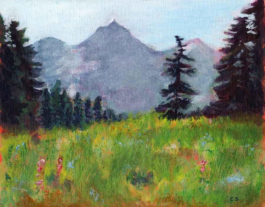 Mountain View Painting by C Sitton