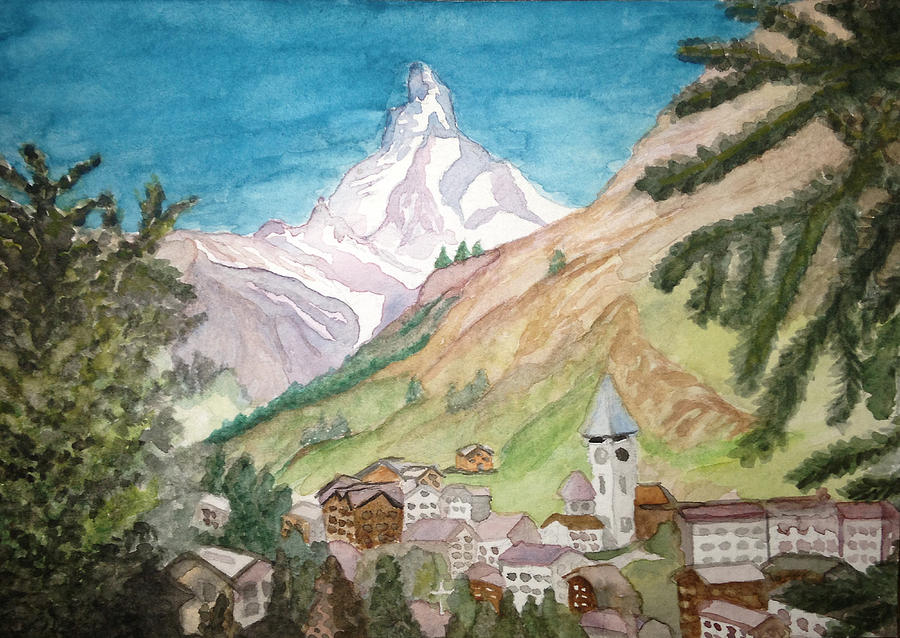 Mountain Village Scene Painting by Samantha Boyce - Fine Art America