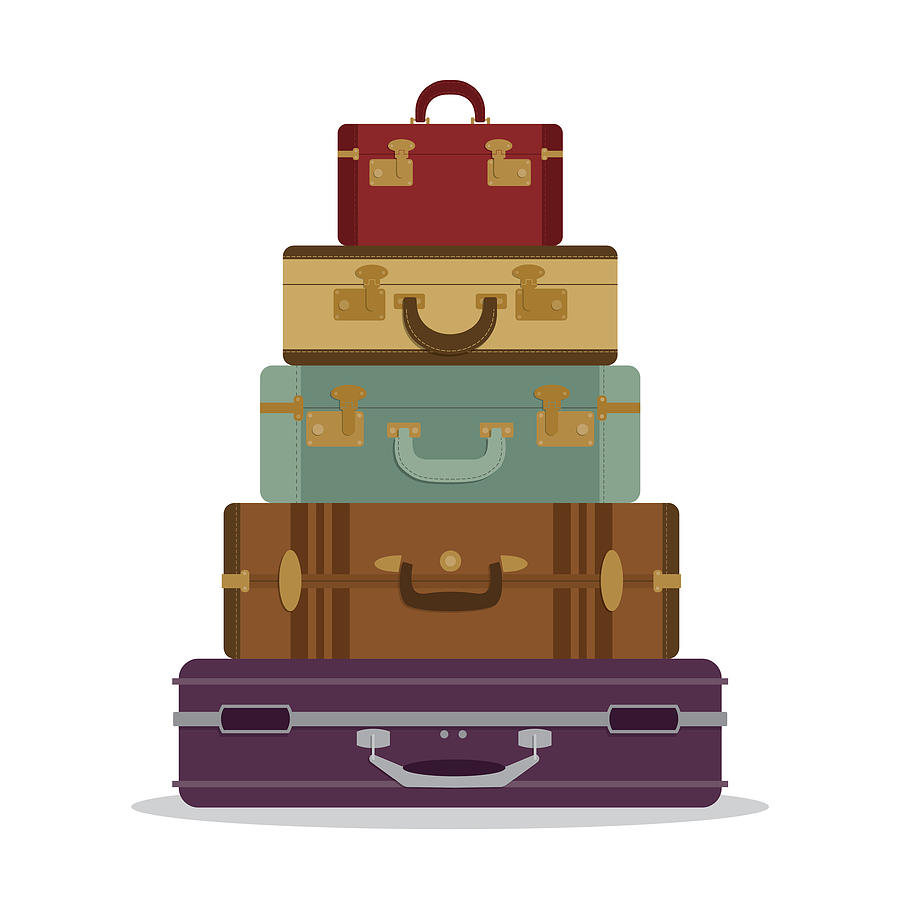 Mountain vintage suitcases Drawing by Discan