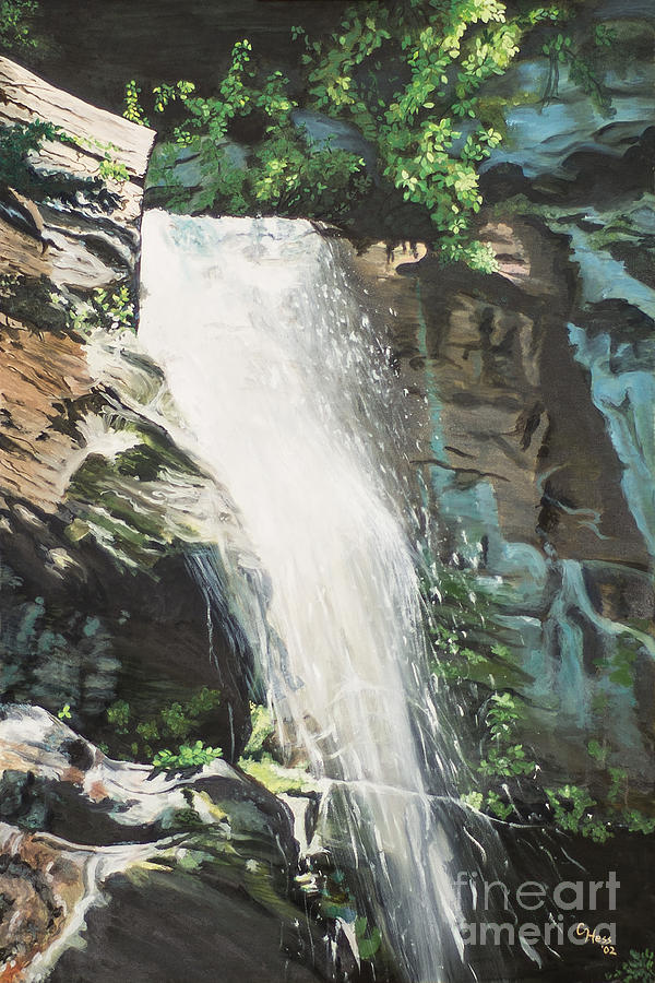 Waterfall Painting - Mountain Waterfall by Catherine Hess