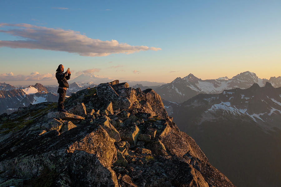 Mountaineer Photographing View Photograph By Christopher Kimmel - Fine 