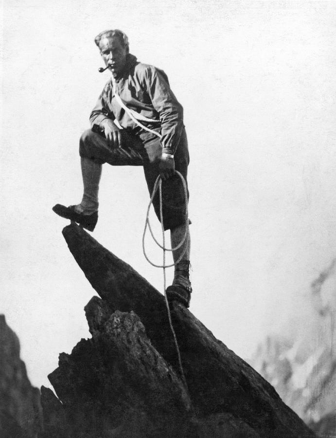 Mountaineer Takes A Break Photograph by Underwood Archives