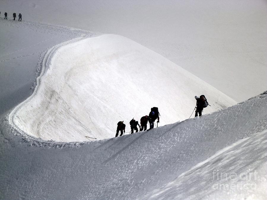 Mountaineers to conquer Mont Blanc Photograph by Cristina Stefan