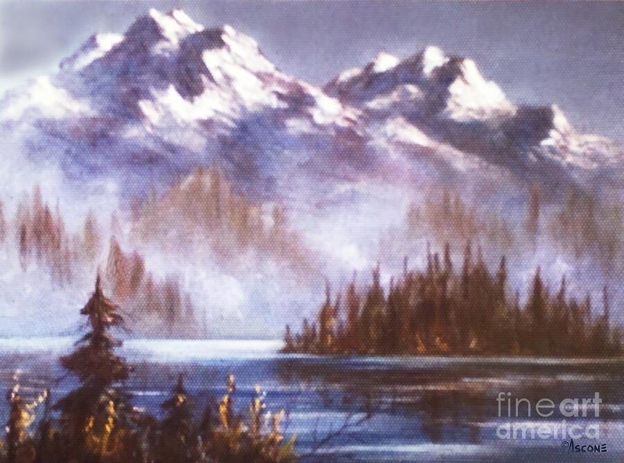 Mountains and Inlet Painting by Teresa Ascone