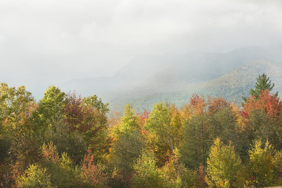 Fall Photograph - Mountains and Rain Storm In Fall Mount Blue State Park Weld  by Keith Webber Jr