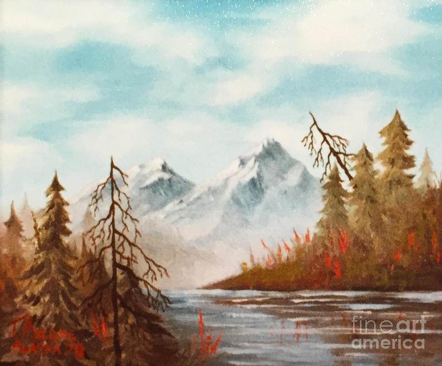 Mountains and Shoreline Painting by Teresa Ascone