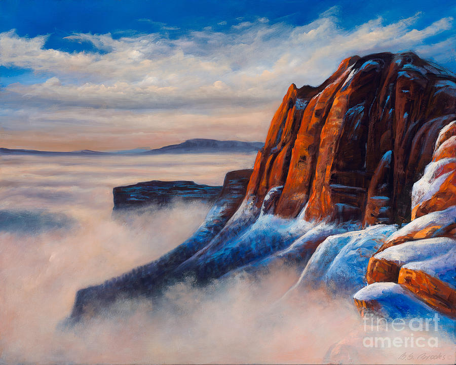 Mountains In The Mist Painting by Birgit Seeger-Brooks