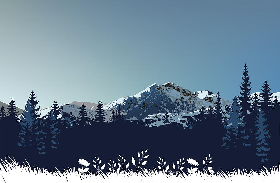 Mountains landscape Drawing by Askinkamberoglu