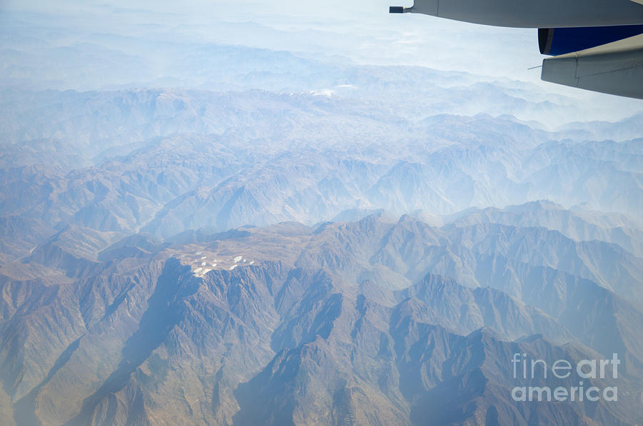 Mountain Photograph - Mountains of China - aerial view of Gansu Province by David Hill