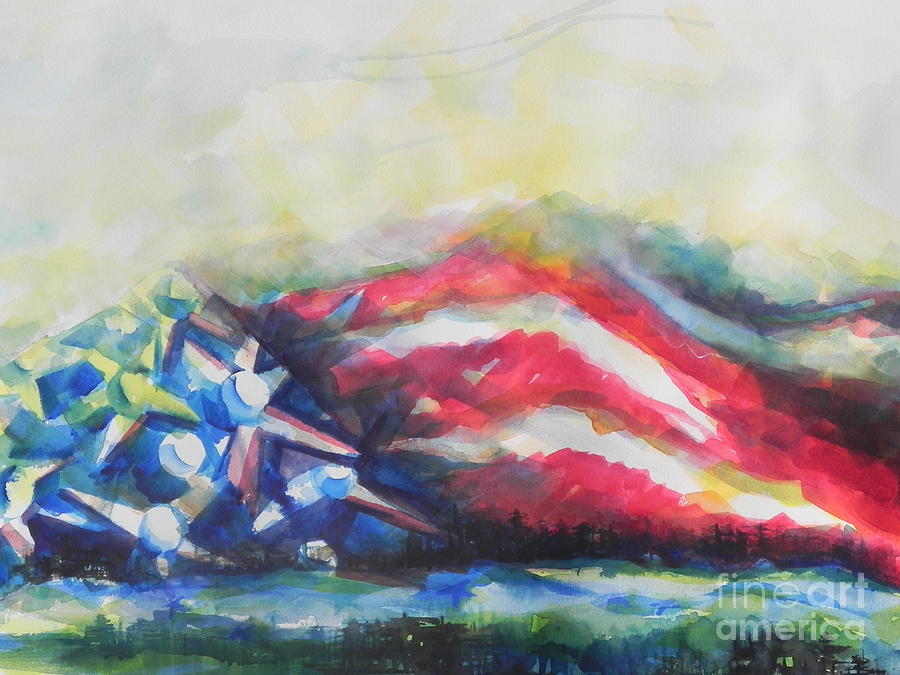 Nature Painting - Mountains of Freedom by Chrisann Ellis