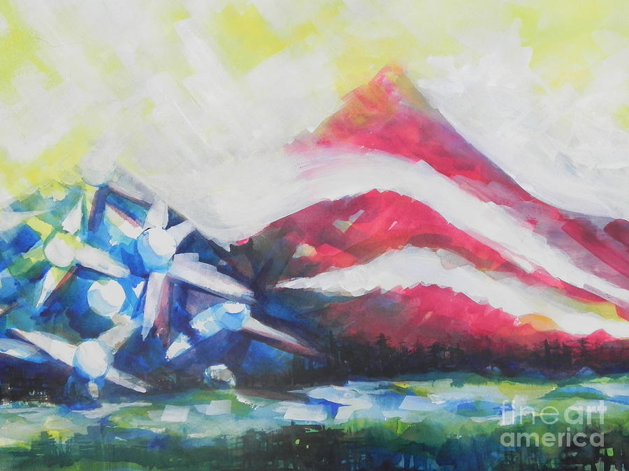 Landscape Painting - Mountains of Freedom Two by Chrisann Ellis